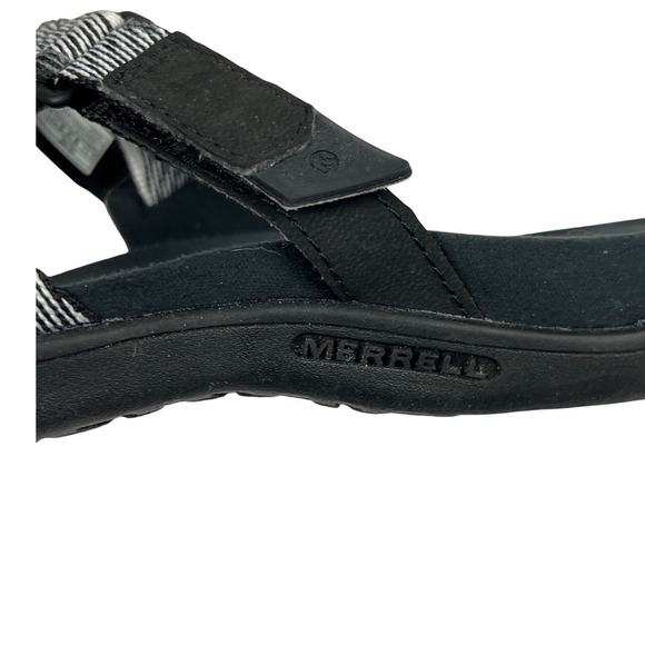 Merrell EUC Mendi Thong Sandals Women's 6 Black White J000788 Performance - Picture 6 of 9
